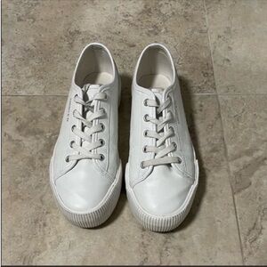 H&M Divided Concept N° 52 white lace up faux leather platform sneakers. Size 6